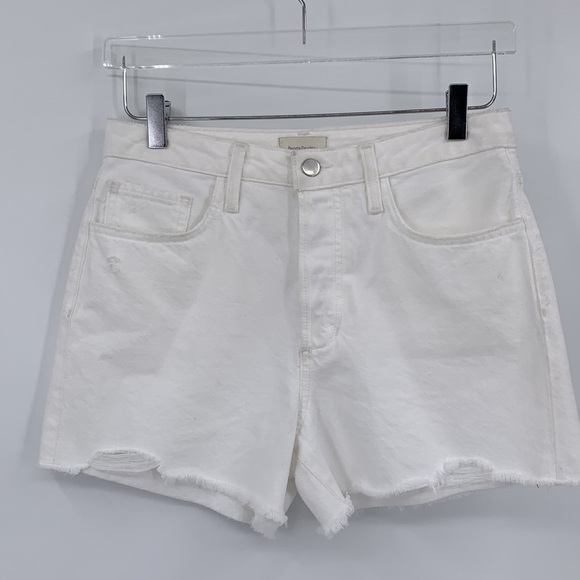 Favorite Daughter Juni cut-off denim jean shorts frayed distressed white new 24